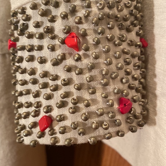 Taupe beaded linen suit - Picture 5 of 5